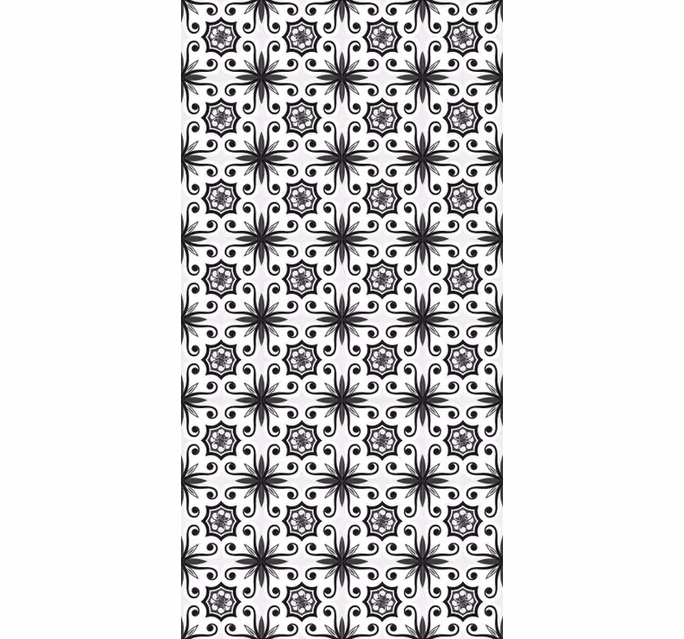 papel de parede azulejos Azulejo preto vintage - TenStickers