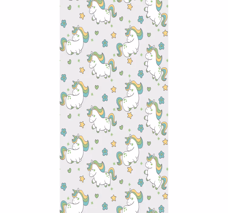 papel de parede de animais Desenho infantil de unicórnio fofo - TenStickers