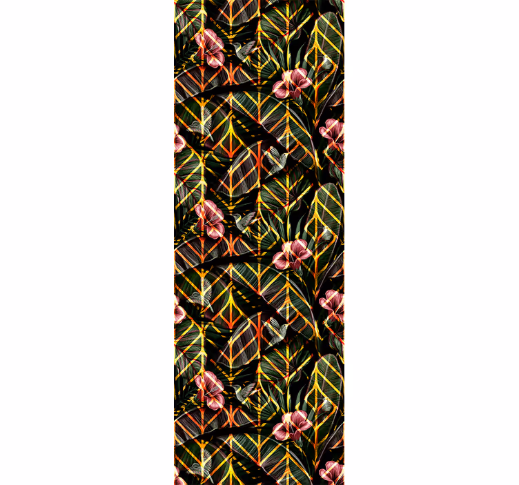 Papel de parede natureza padrão de folhagem floral - TenStickers