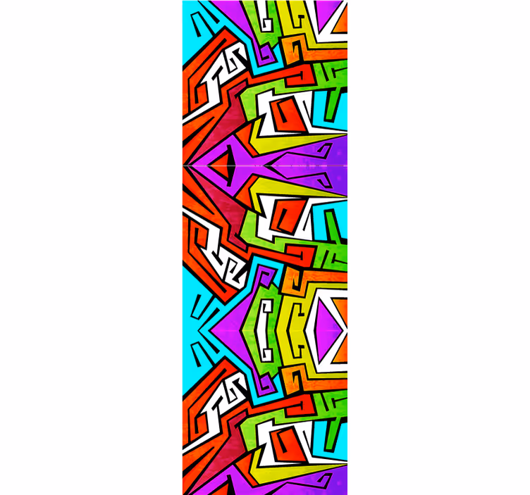 papel de parede artistíco Grafite de linha multicolorida - TenStickers