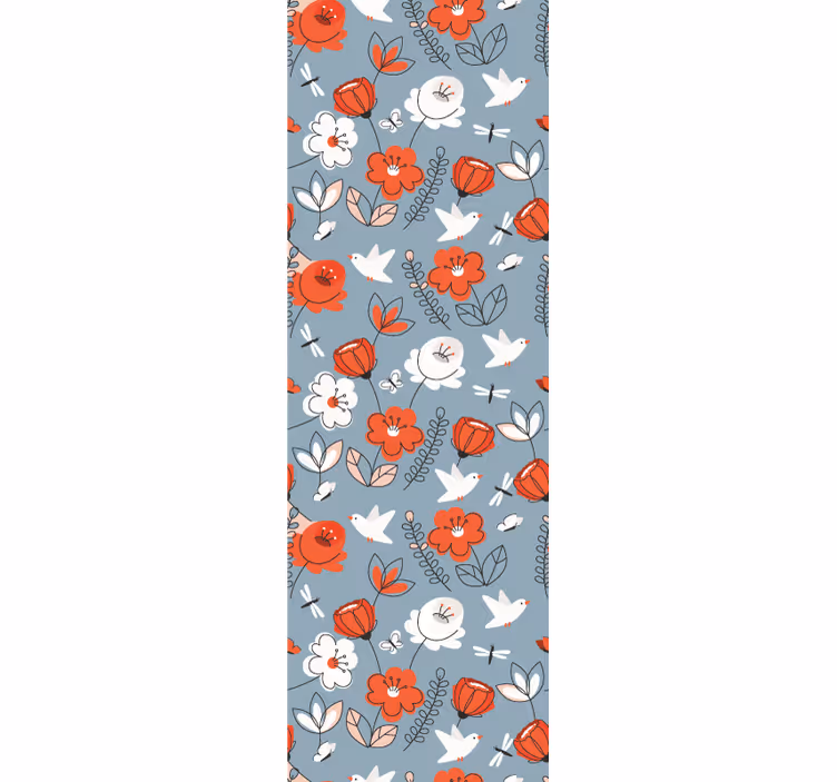 papel de parede flores detalhe de padrão floral - TenStickers