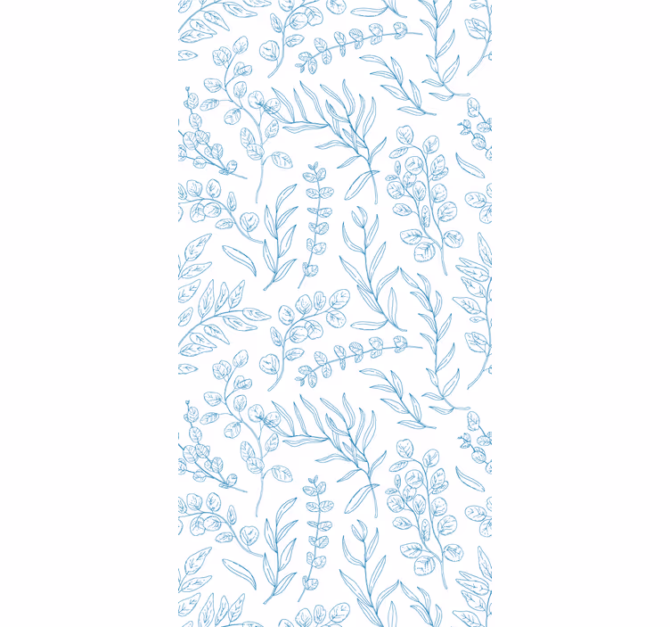 Papel de parede folhas desenho floral - TenStickers