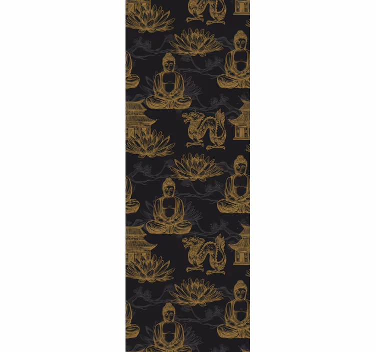 papel de parede quarto de casal iconografia budista - TenStickers