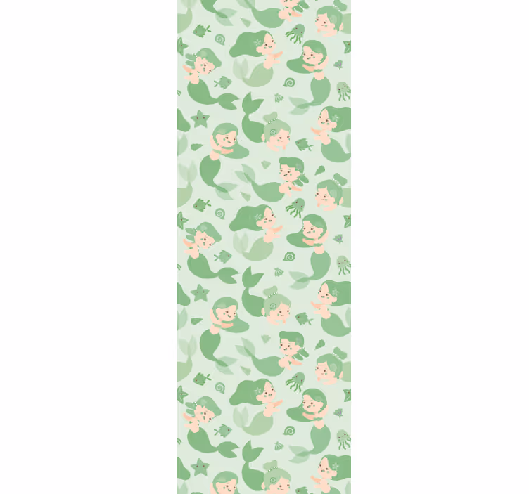 papel de parede infantil sereias brincalhonas - TenStickers