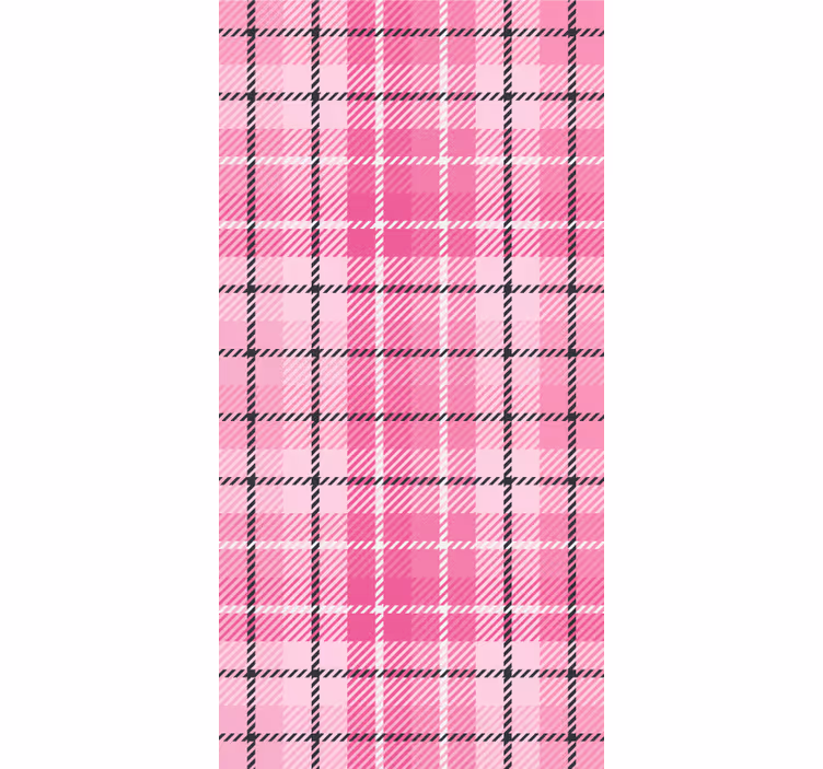 Papel de parede quadrados padrão tartan rosa - TenStickers
