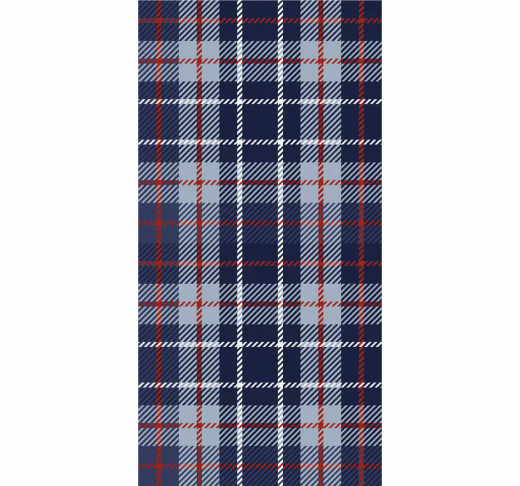 papel de parede clássico Tartan azul e vermelho - TenStickers