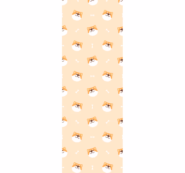 papel de parede moderno Desenho de cara de cão fofo - TenStickers