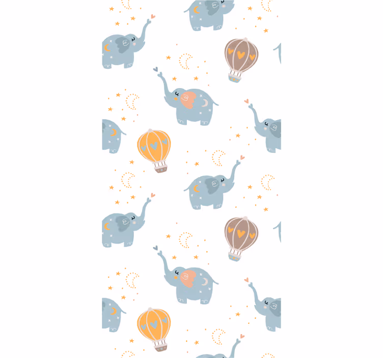 papel de parede de animais Elefante e balões - TenStickers