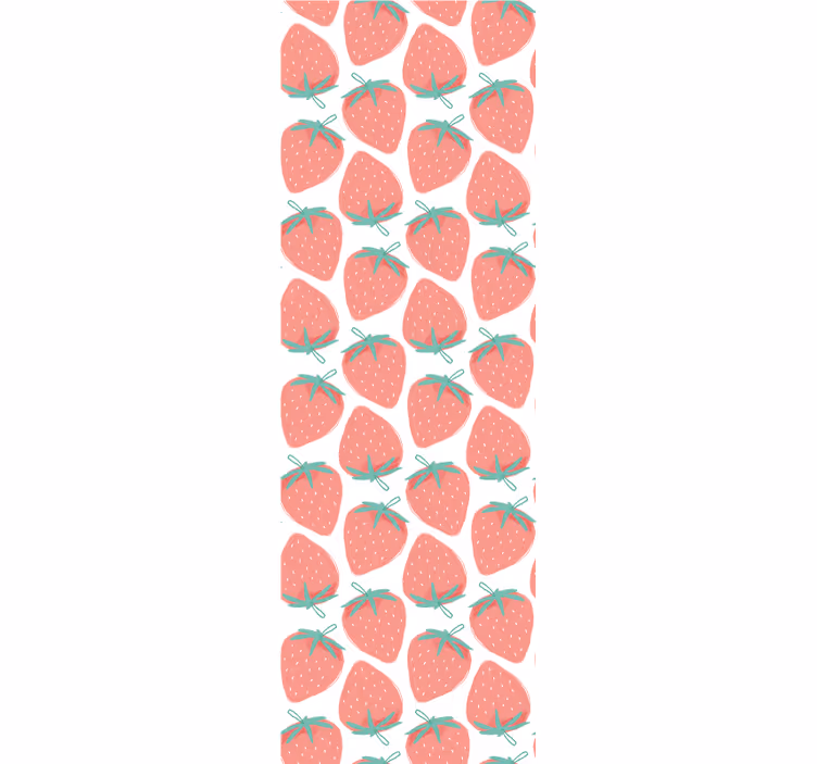 papel de parede para cozinha Pastel de morango sem costura - TenStickers