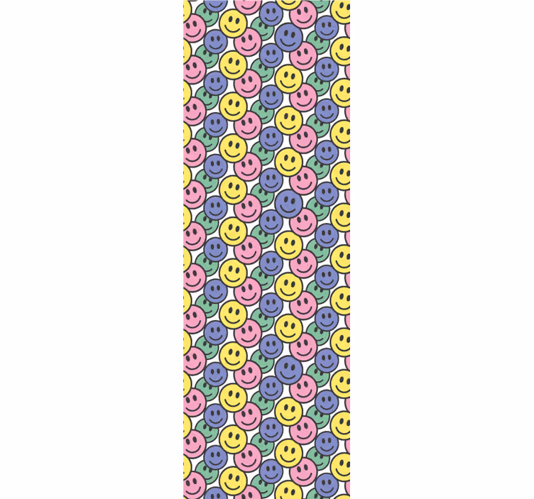 papel de parede para quarto Carinhas em tons pastel coloridos - TenStickers