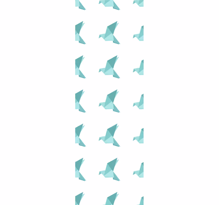 Papel de parede infantil padrão de pássaros em origami - TenStickers