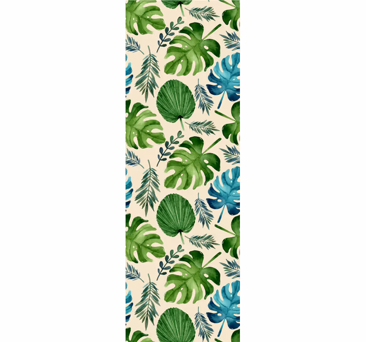 Papel de parede natureza Padrão de folhas verdes tropicais - TenStickers