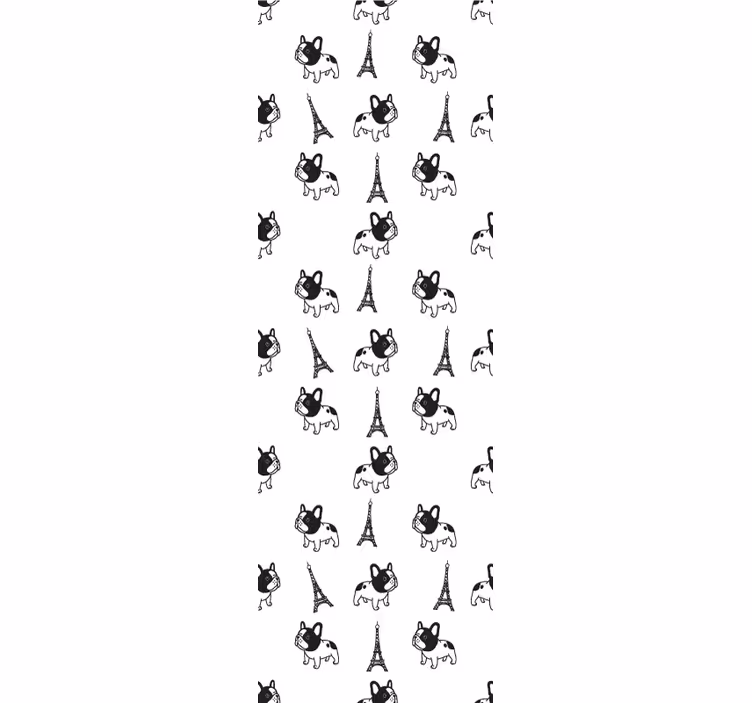 papel de parede para quarto Bulldog francês em paris - TenStickers