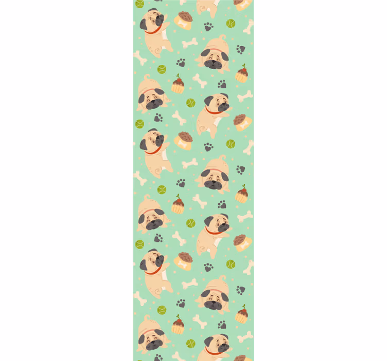 papel de parede para quarto Buldogue francês com um osso - TenStickers