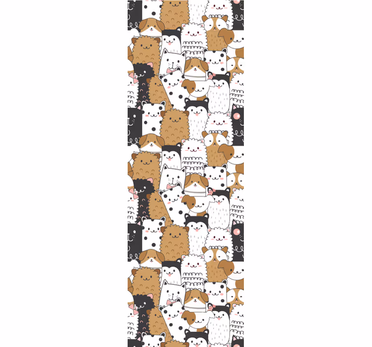 papel de parede para quarto Incríveis cães fofos sem costura - TenStickers