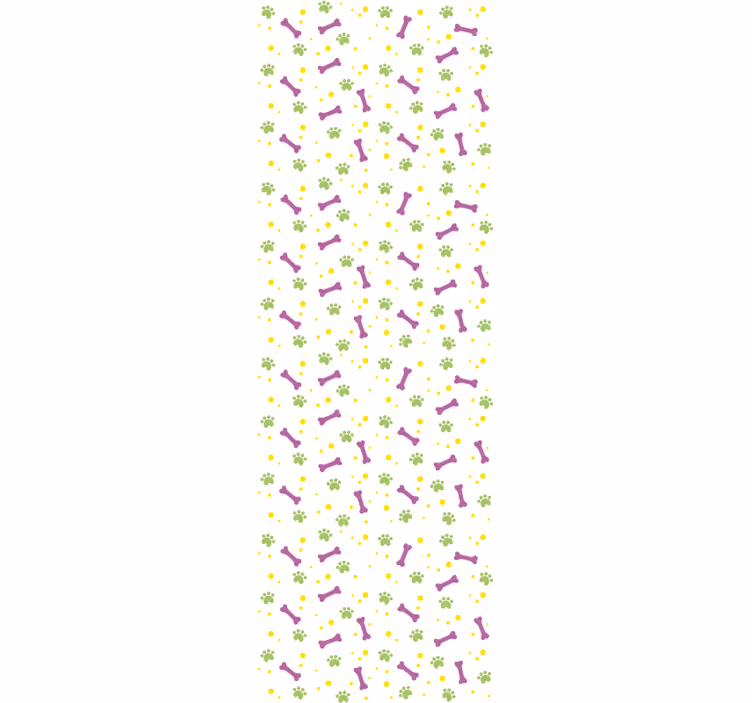 papel de parede para quarto Patas e ossos de cão coloridos - TenStickers