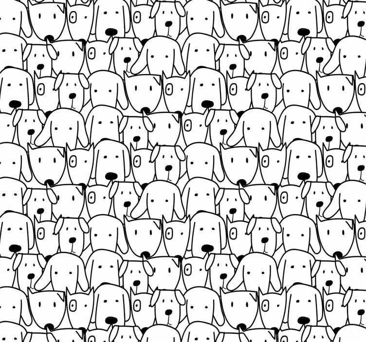 papel de parede para quarto Padrão de cachorros fofos - TenStickers