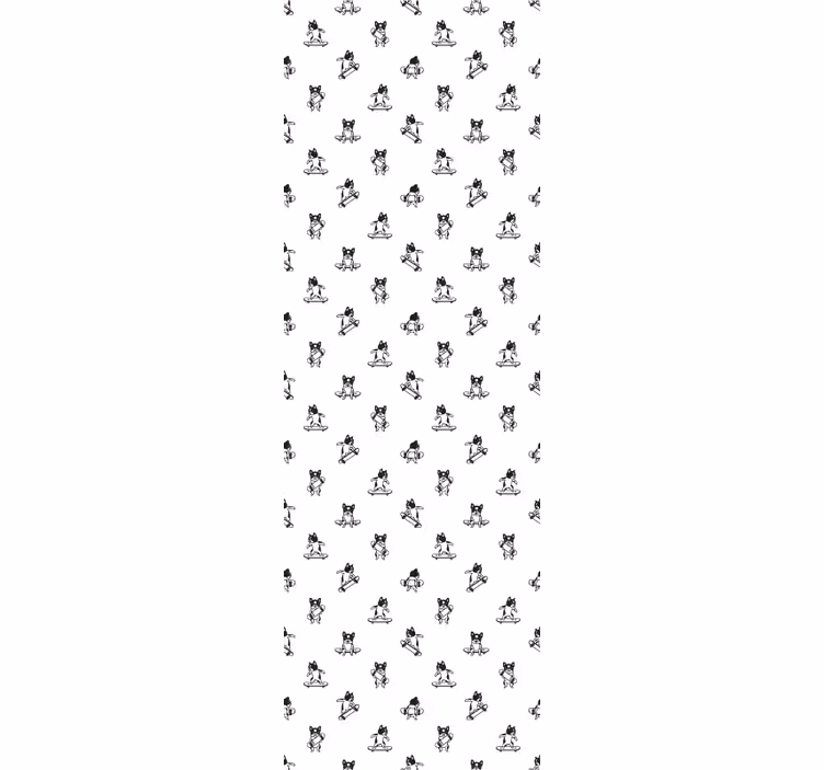 Papel de parede cães buldogues no skate - TenStickers