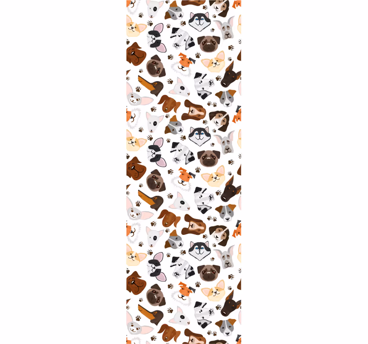 papel de parede para quarto Cria cabeças de cães - TenStickers