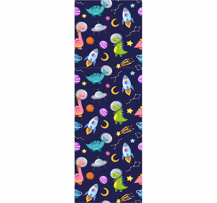 papel de parede infantil motivo de aventura espacial - TenStickers