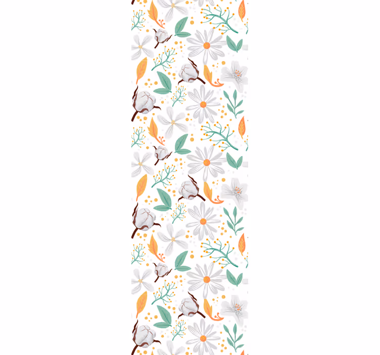 papel de parede flores flores de algodão botânico - TenStickers