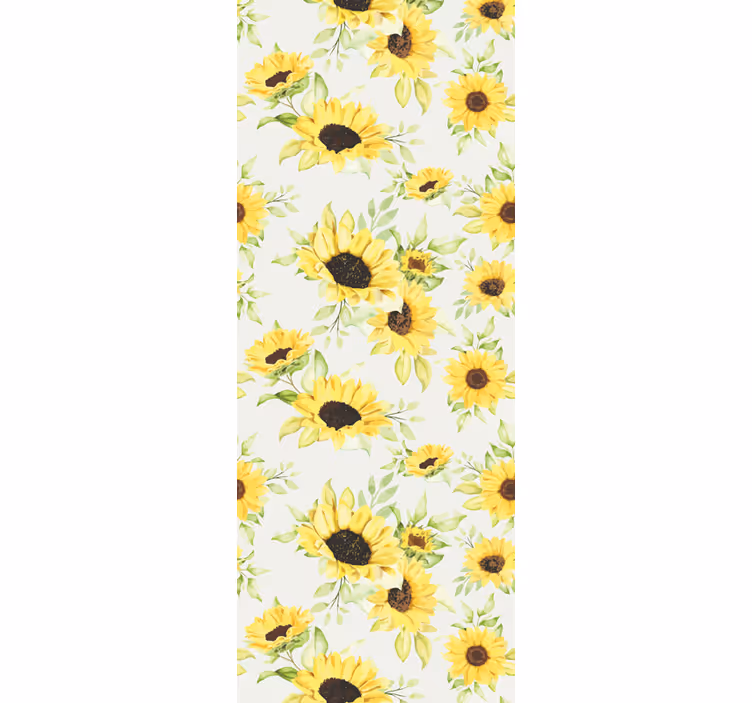papel de parede para sala Bela aquarela sem costura girassol padr - TenStickers
