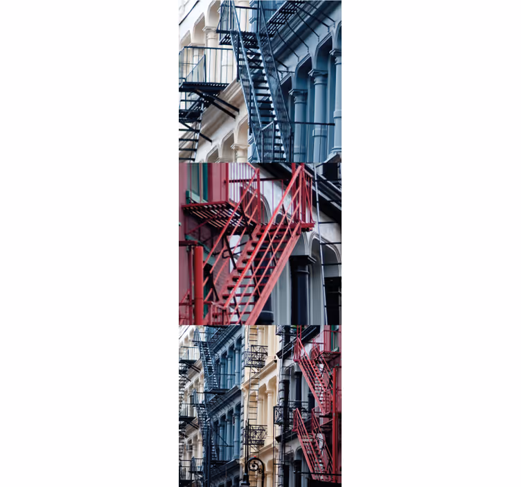 papel de parede Nova York Padrão de escada famoso - TenStickers