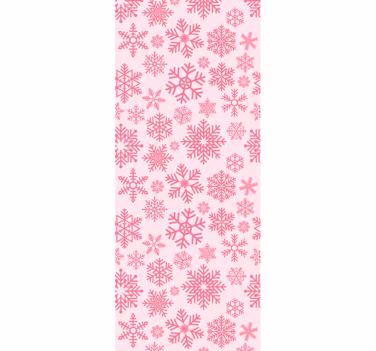 papel de parede para sala Desenho de flocos de neve rosa - TenStickers