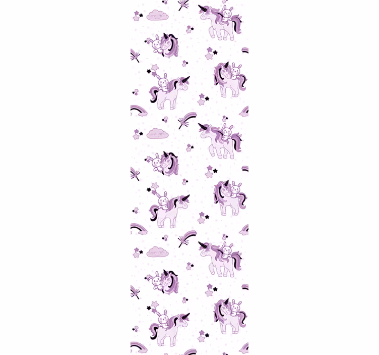 papel de parede quarto de bebé cena de fantasia de unicórnio - TenStickers
