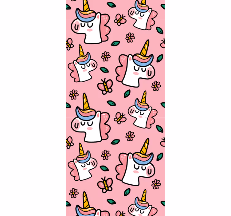 papel de parede infantil Unicórnio de flor fofo - TenStickers