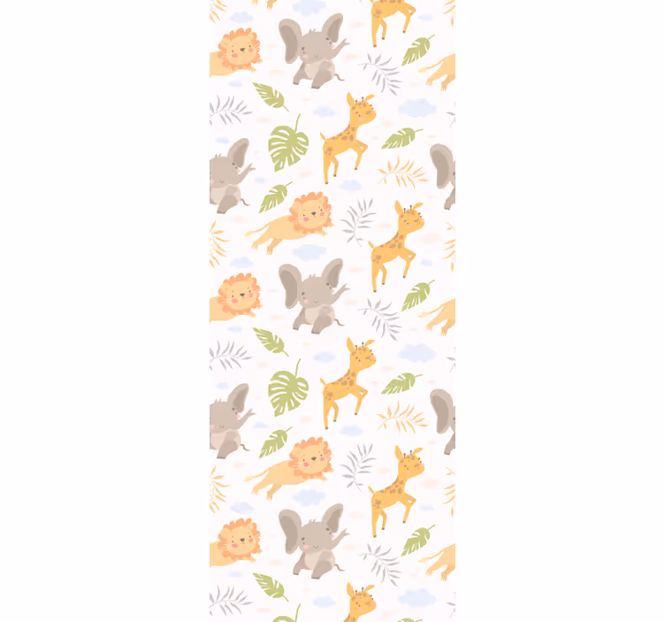 papel de parede infantil Safari nórdico minimalista - TenStickers