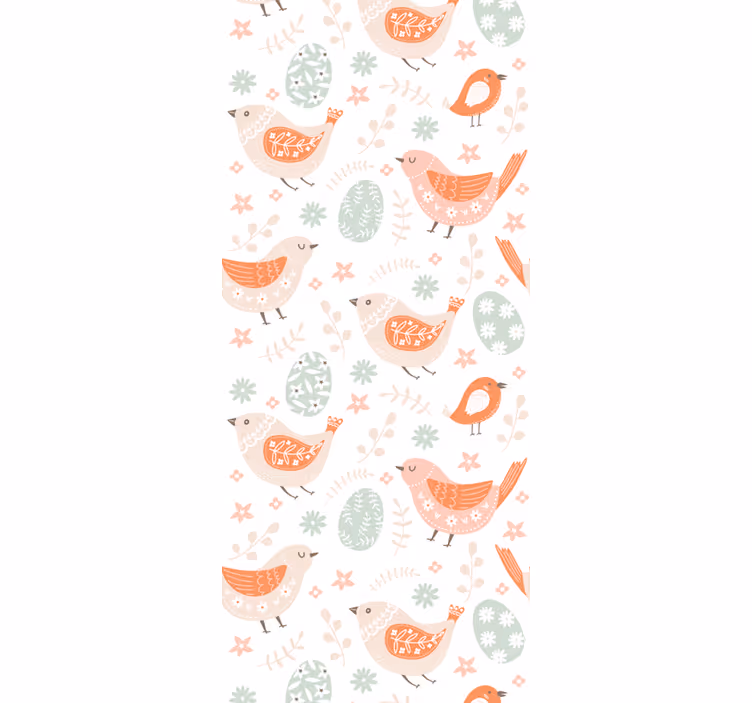 papel de parede infantil Passarinhos nórdicos minimalistas - TenStickers