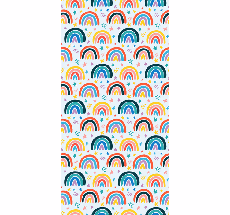 papel de parede infantil Muito padrão de arco-íris colorido - TenStickers