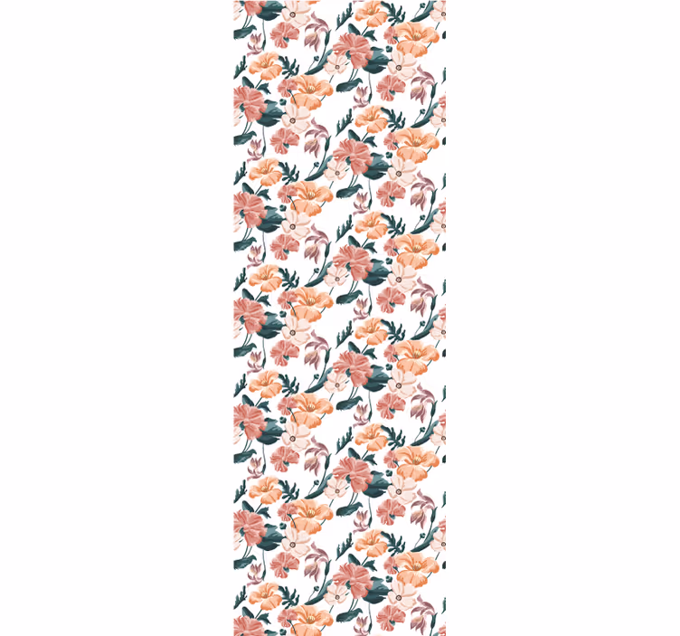 papel de parede flores repetição floral - TenStickers