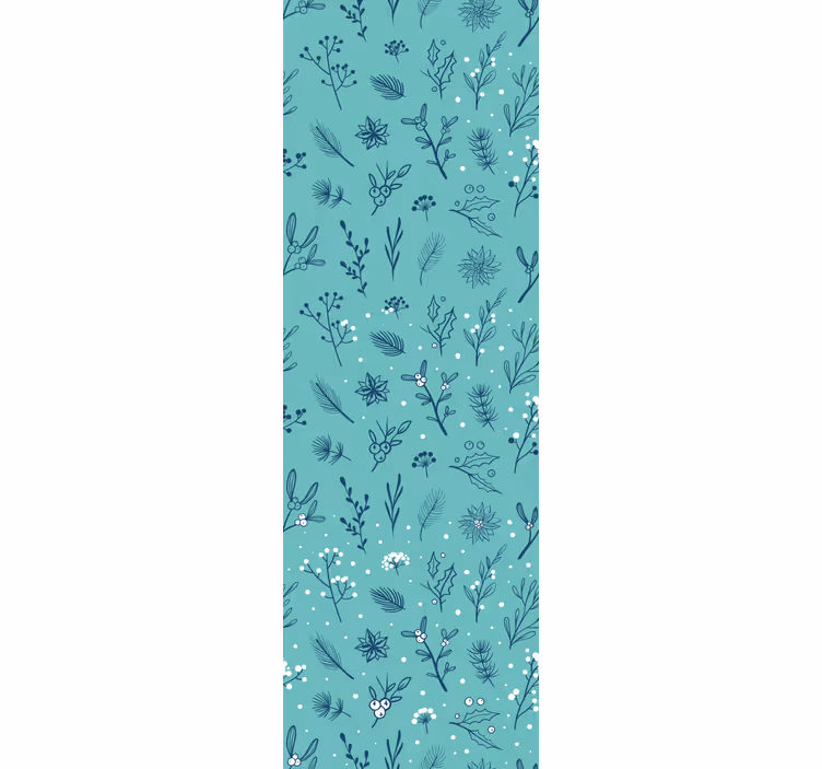 papel de parede para quarto ícones de padrão de natal azul ligth - TenStickers