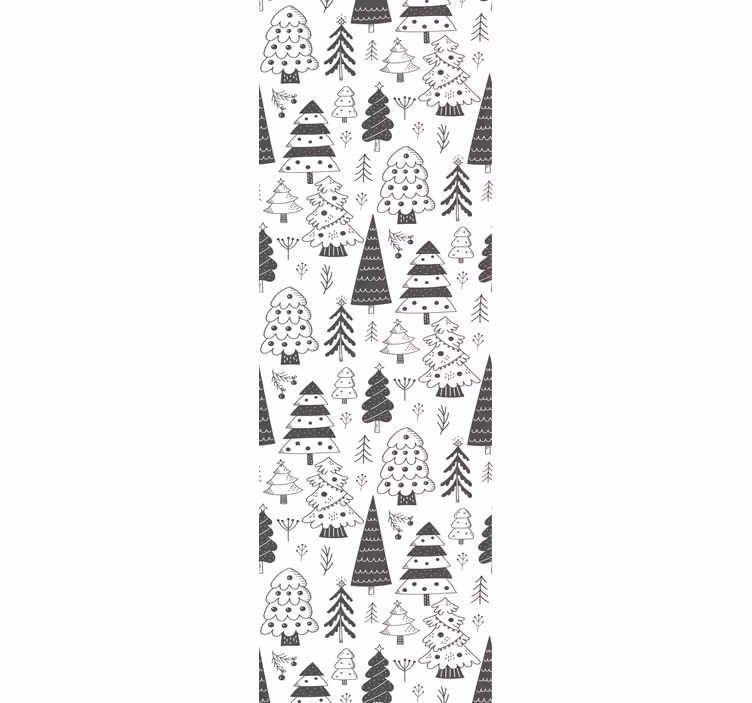 Papel de parede Natal padrão de árvores festivas - TenStickers