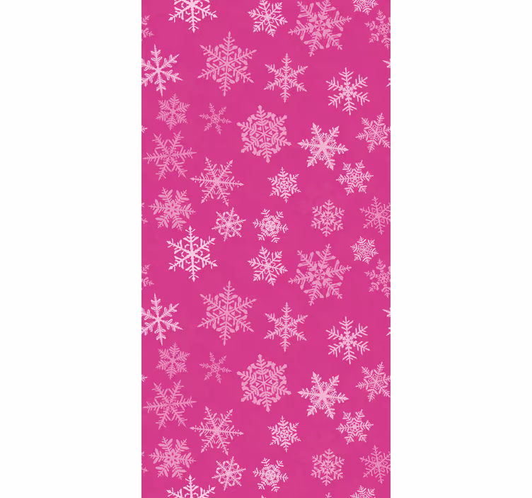 papel de parede para sala Padrão de flocos de neve rosa - TenStickers
