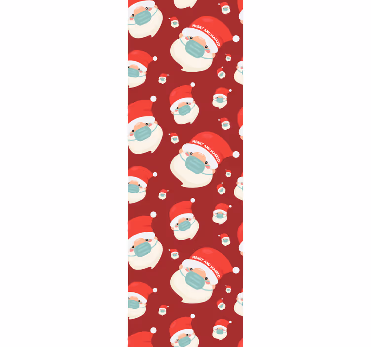 Papel de parede Natal padrão de papai noel - TenStickers