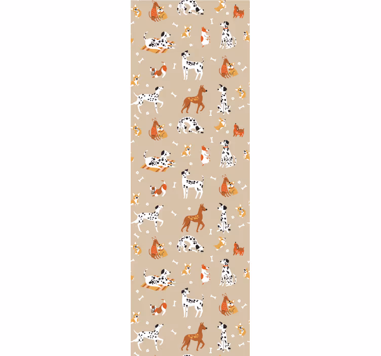 papel de parede infantil Lindos cachorros fofos isolados em bege - TenStickers