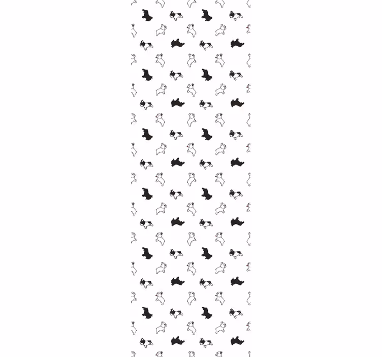 papel de parede infantil Desenho preto e branco de cães - TenStickers