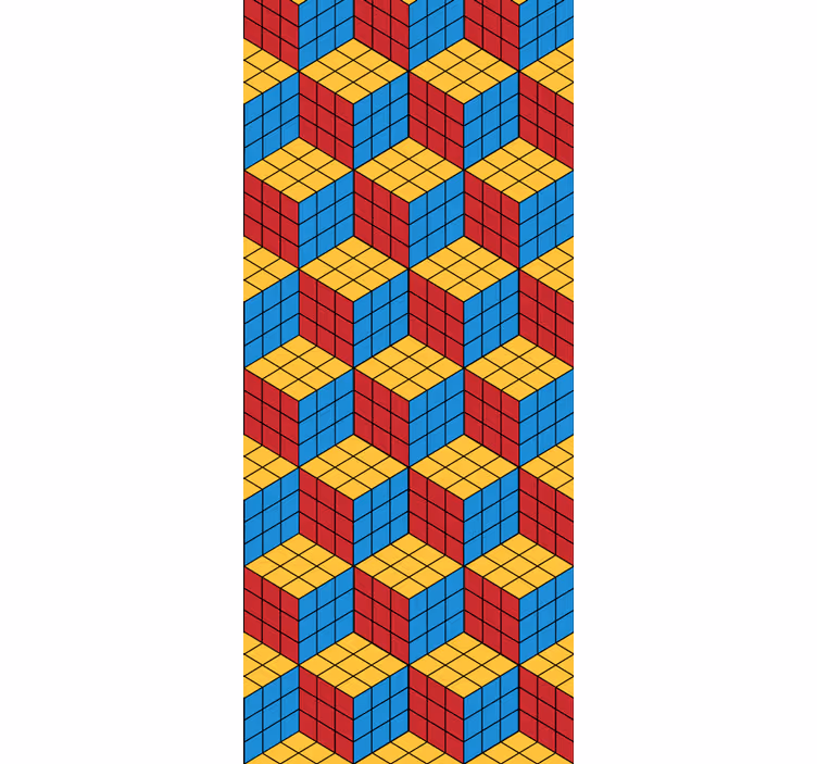 papel de parede formas geométricas padrão cúbico - TenStickers