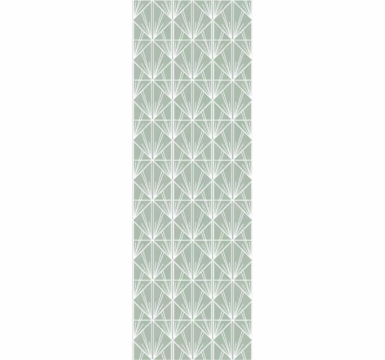 papel de parede quadrados Arte moderna gren e padrão deco branco - TenStickers