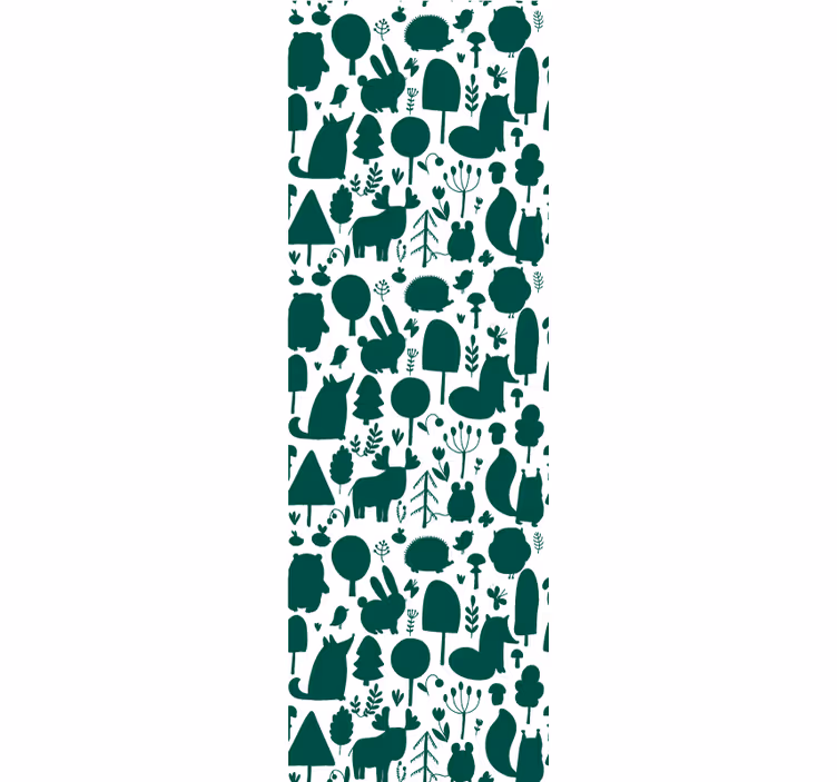 Papel de parede natureza silhuetas da fauna florestal - TenStickers