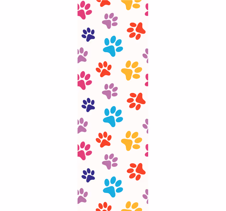 Papel de parede cães padrões de patas coloridas - TenStickers