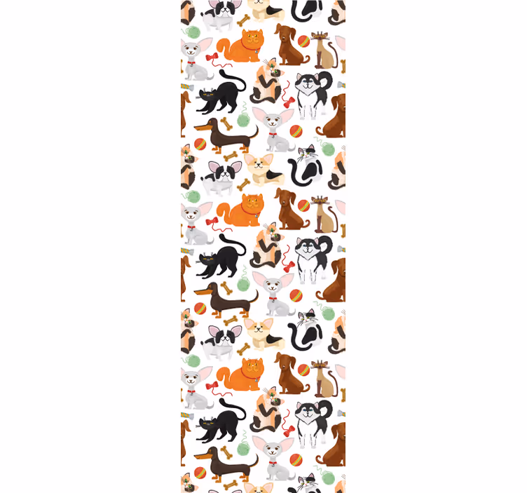Papel de parede infantil Gatos e cães - TenStickers