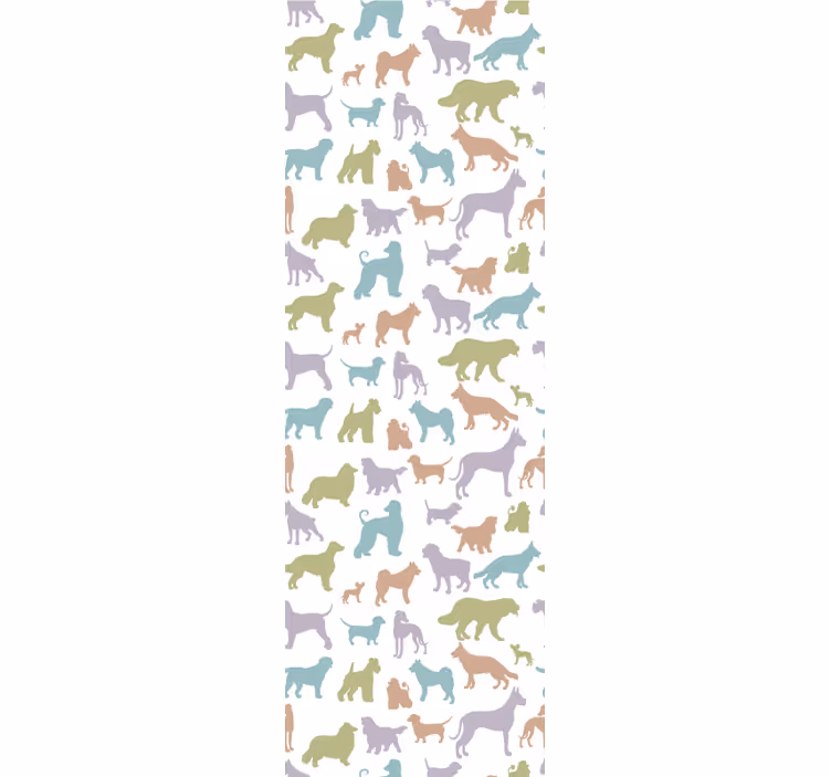 Papel de parede cães silhuetas coloridas - TenStickers