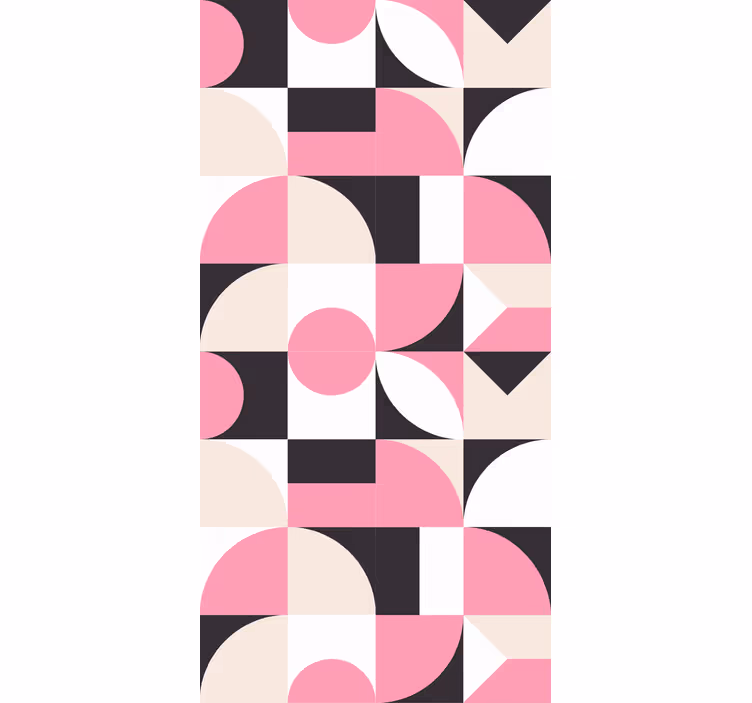 Papel de parede formas geométricas em rosa e preto - TenStickers