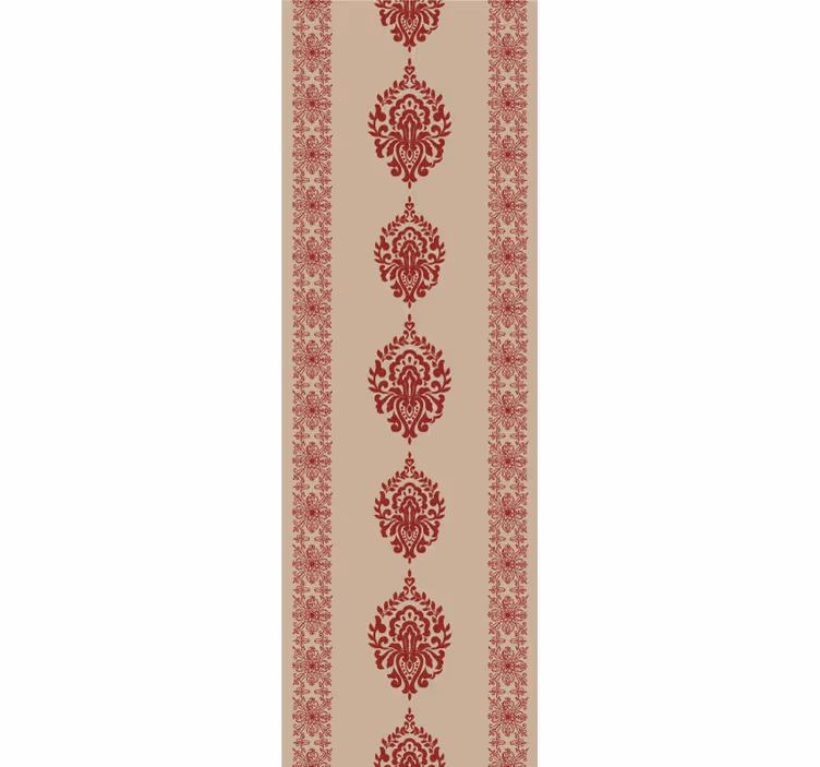 papel de parede barroco padrões vermelhos elegantes - TenStickers
