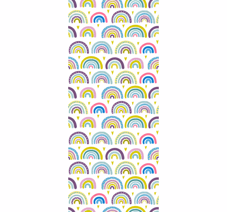 papel de parede infantil padrão de arco-íris colorido - TenStickers
