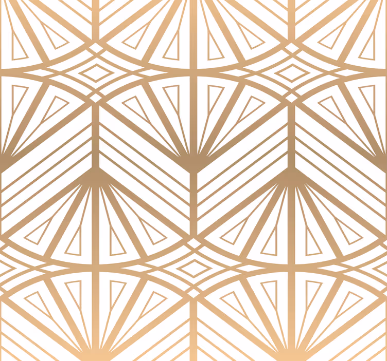 Papel de parede moderno padrão geométrico dourado - TenStickers